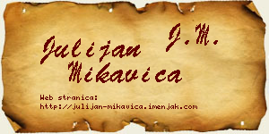 Julijan Mikavica vizit kartica